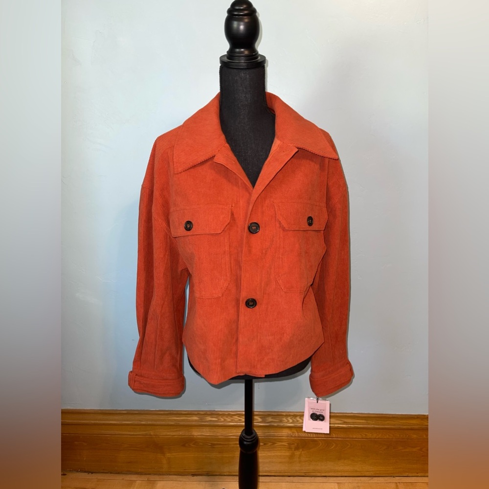 🌸Avec les filles Corduroy Orange Jacket